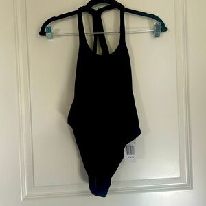 L Space black one piece swim